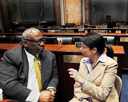 Rep. Derrick Graham and Rep. Sannie Overly LRC photo
