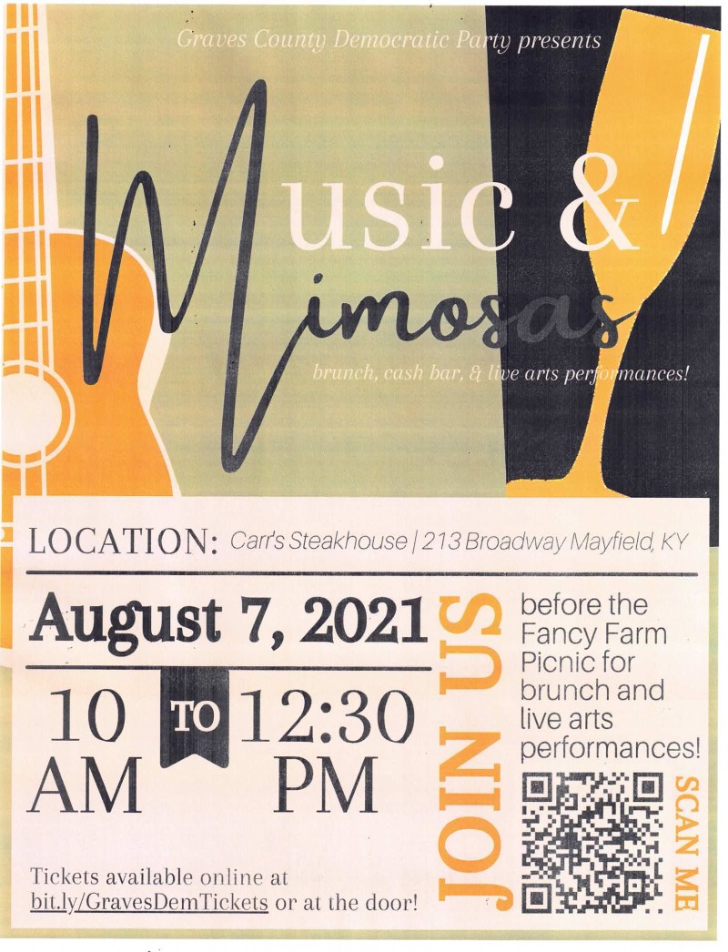 KDP Chair Colmon Elridge to headline Music and Mimosas Event | Fancy Farm 2021, Graves County Kentucky, Democratic Party, music, 