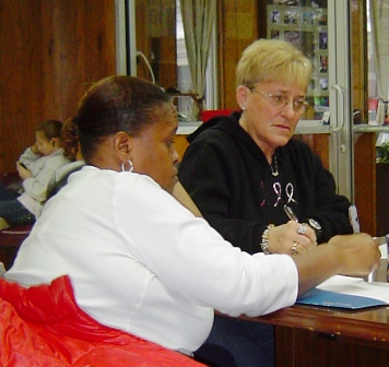 Councilwomen Yvette Thomas and Phyllis Campbell