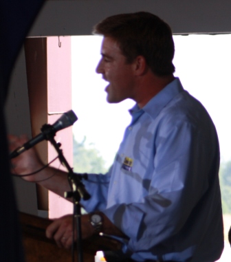 Jack Conway exhorting the crowd