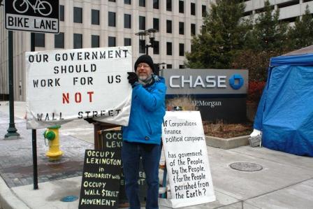 Occupy Lexington hasn't given up spot in front of Chase Bank