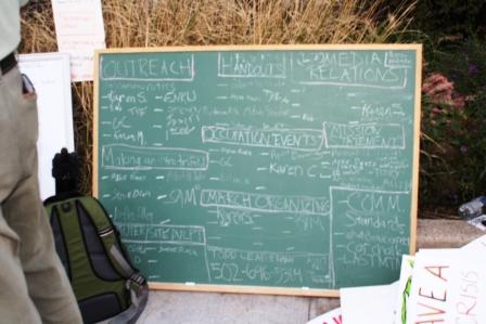 organizing chalkboard at OccupyLexKy