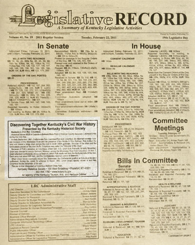 Legislative Record features Hickman County landmark