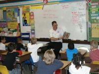 Fulton Fire Chief is Mystery Reader at Carr Elementary