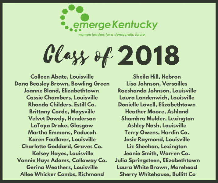 Local women in 2018 Emerge Kentucky Class
