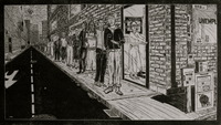 "First in Line" a print depicting an unemployment line