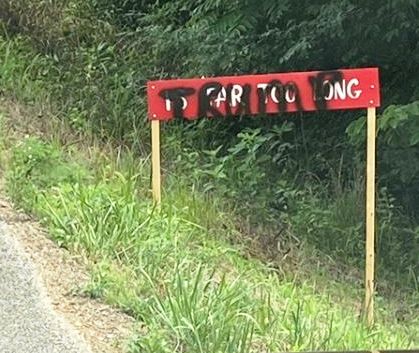 Burma Shave McConnell signs - damaged, fixed in record time